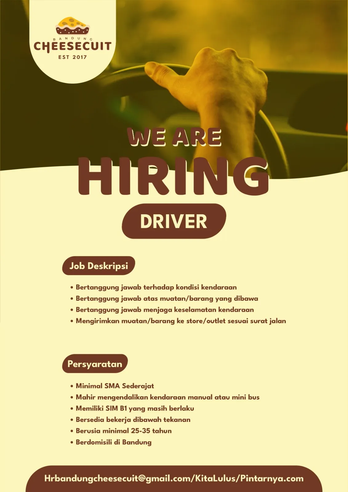 Hiring driver bandung cheesecuit